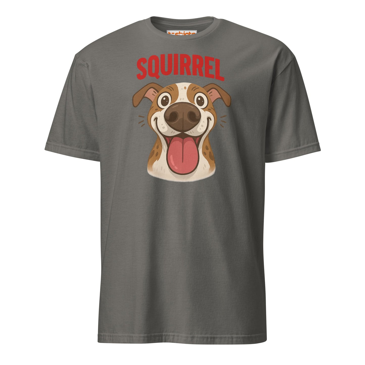 Squirrel Dog T-Shirt – Funny Excited Pup Design - Charcoal - T-Shirts Online