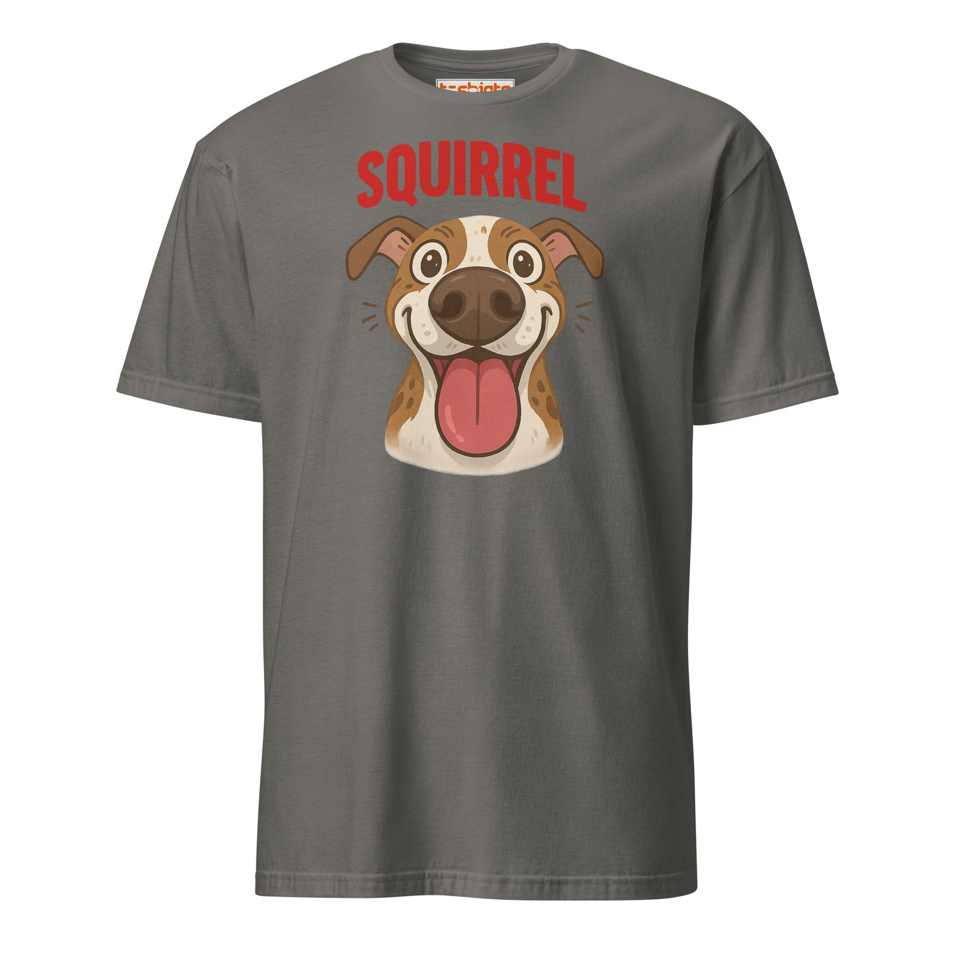 Squirrel Dog T-Shirt – Funny Excited Pup Design - Charcoal - T-Shirts Online