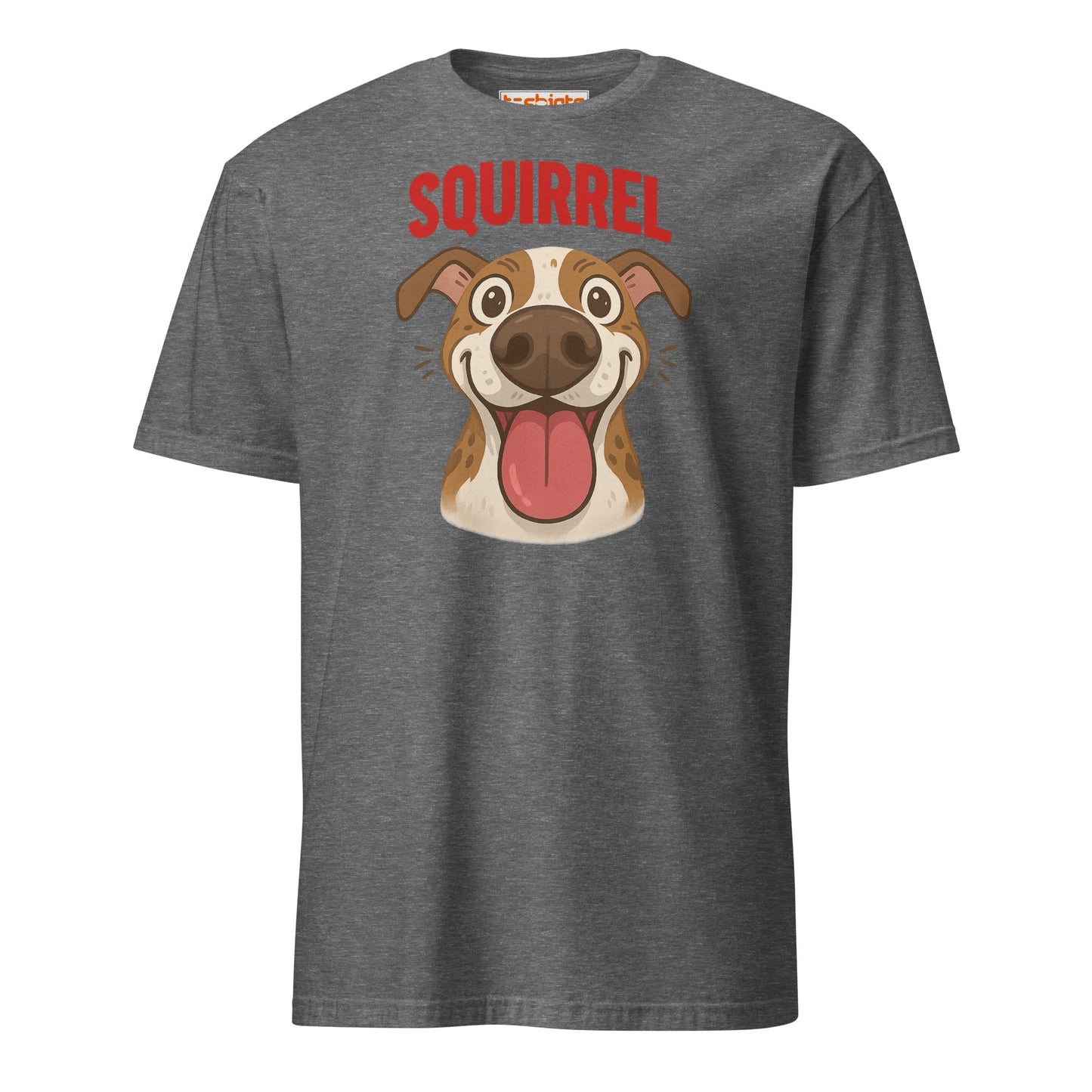 Squirrel Dog T-Shirt – Funny Excited Pup Design - Graphite Heather - T-Shirts Online