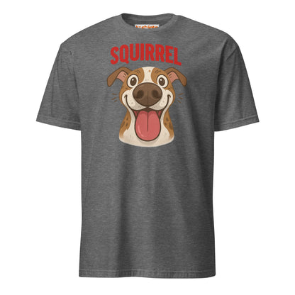 Squirrel Dog T-Shirt – Funny Excited Pup Design - Graphite Heather - T-Shirts Online