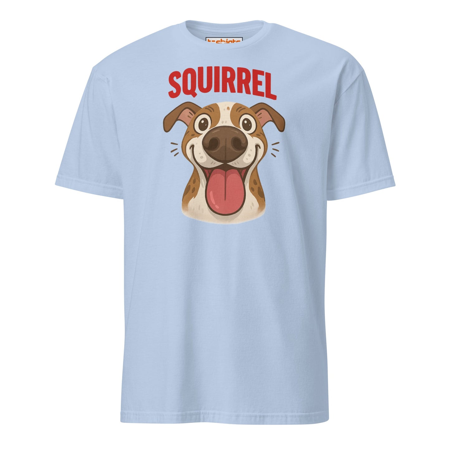 Squirrel Dog T-Shirt – Funny Excited Pup Design - Light Blue - T-Shirts Online