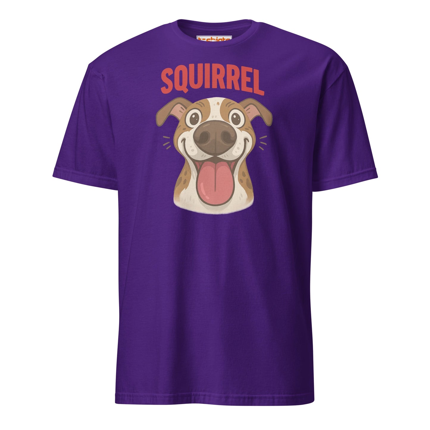 Squirrel Dog T-Shirt – Funny Excited Pup Design - Purple - T-Shirts Online