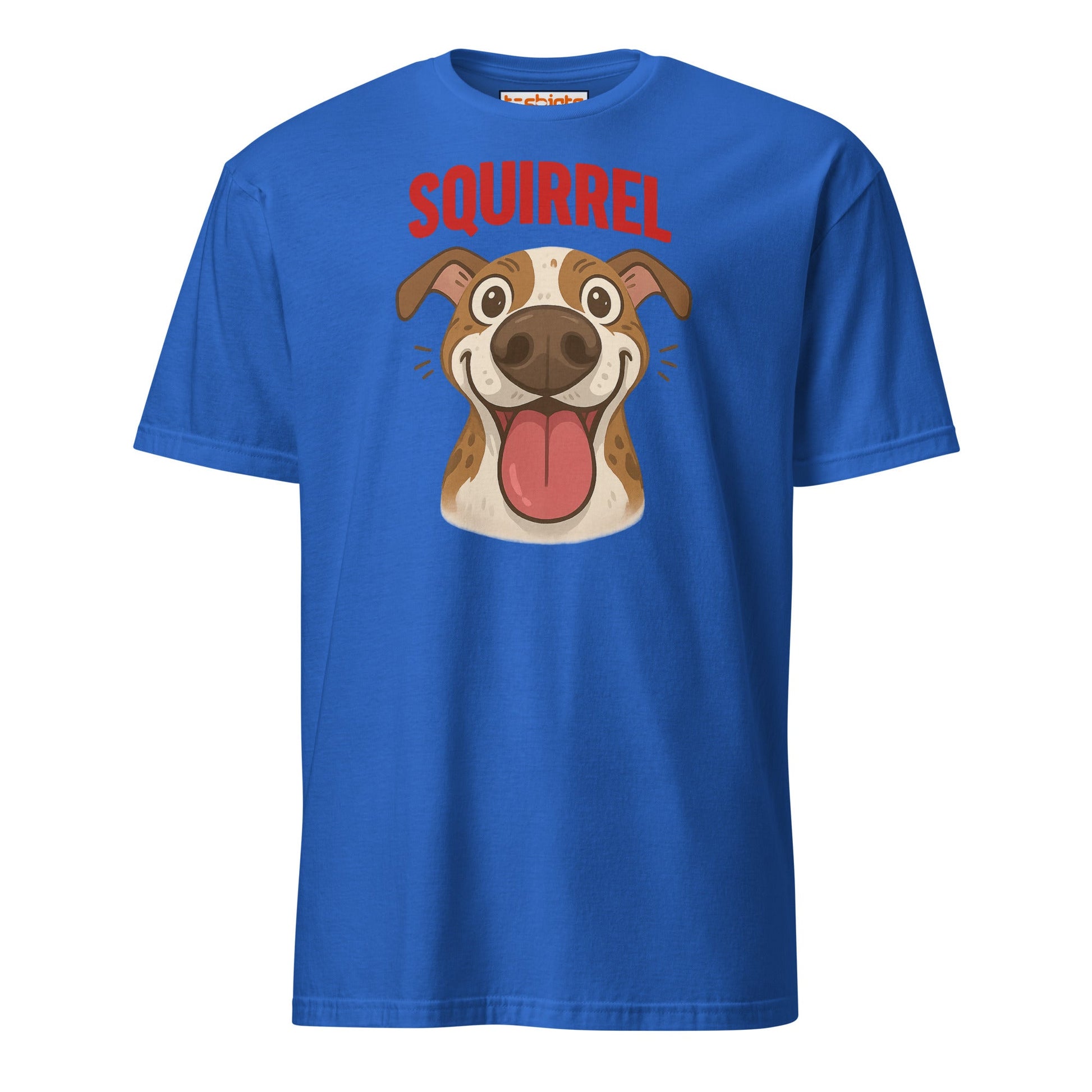 Squirrel Dog T-Shirt – Funny Excited Pup Design - Royal - T-Shirts Online