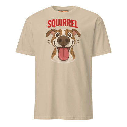 Squirrel Dog T-Shirt – Funny Excited Pup Design - Sand - T-Shirts Online