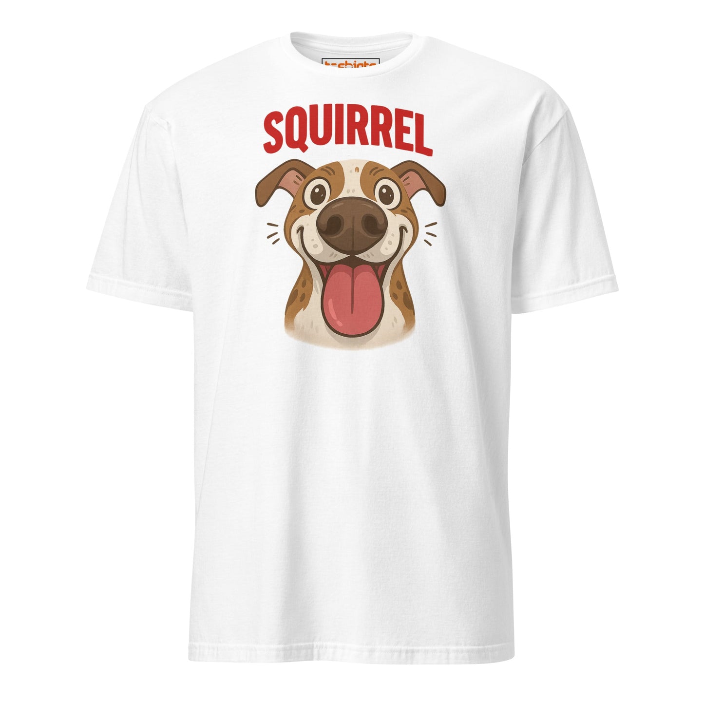 Squirrel Dog T-Shirt – Funny Excited Pup Design - White - T-Shirts Online