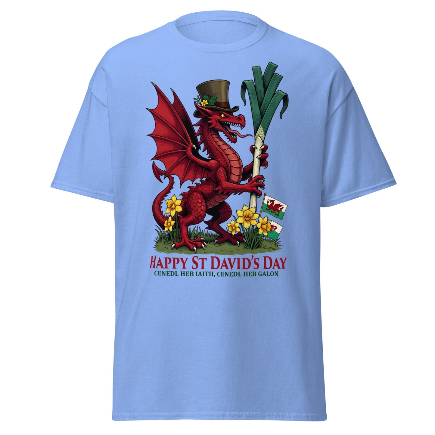 St David’s Day Welsh Dragon T-Shirt | Cymru Pride Tee - Carolina Blue - T-Shirts Online
