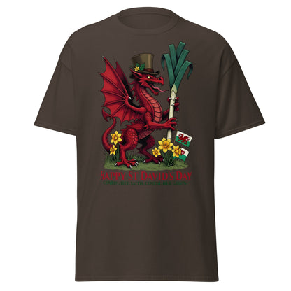 St David’s Day Welsh Dragon T-Shirt | Cymru Pride Tee - Dark Chocolate - T-Shirts Online