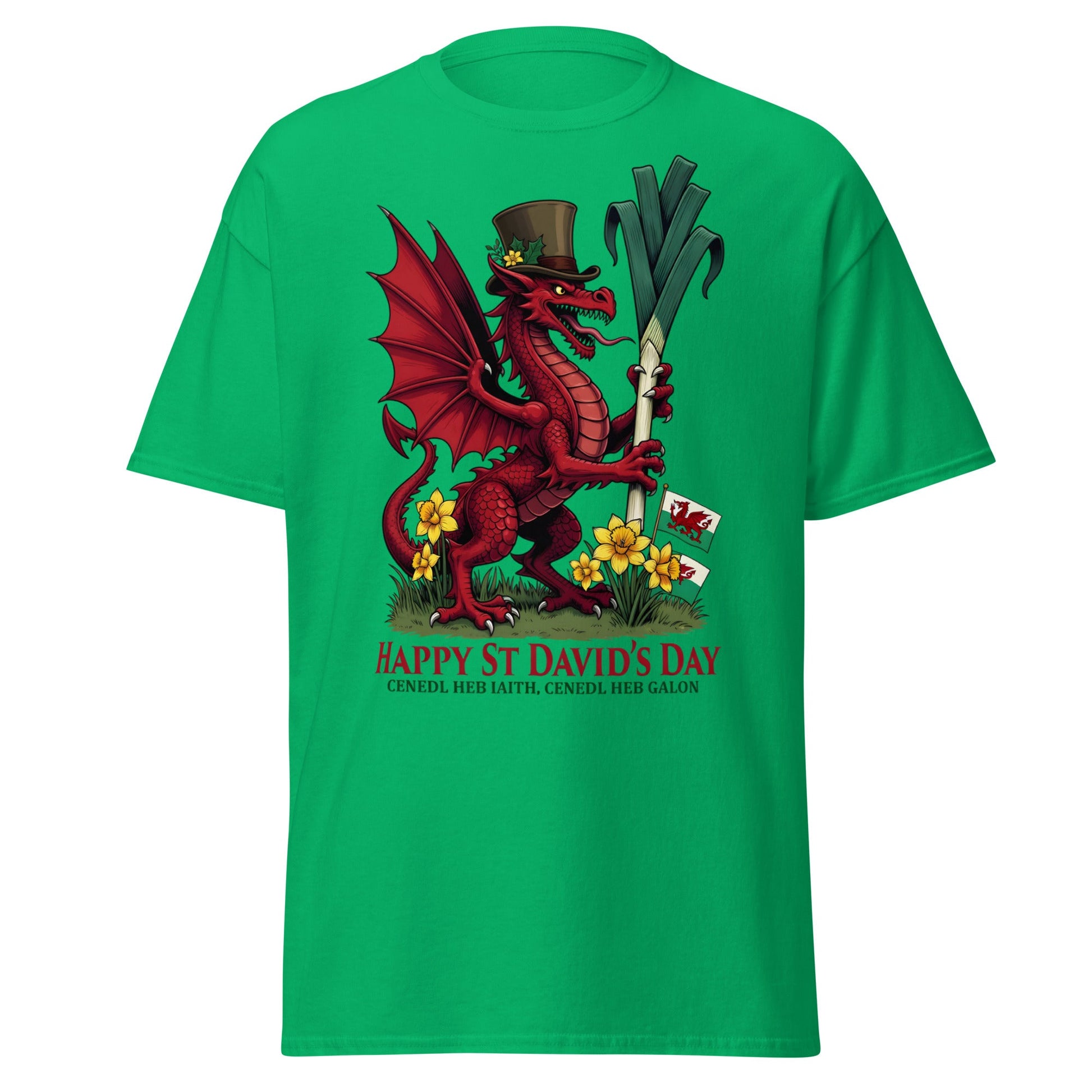 St David’s Day Welsh Dragon T-Shirt | Cymru Pride Tee - Irish Green - T-Shirts Online