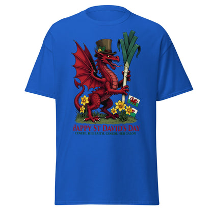 St David’s Day Welsh Dragon T-Shirt | Cymru Pride Tee - Royal - T-Shirts Online