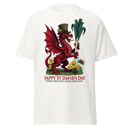 St David’s Day Welsh Dragon T-Shirt | Cymru Pride Tee - White - T-Shirts Online