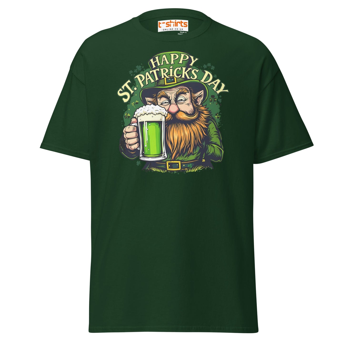 St. Patrick’s Day Leprechaun T-Shirt | Green Beer Tee - Forest Green - T-Shirts Online