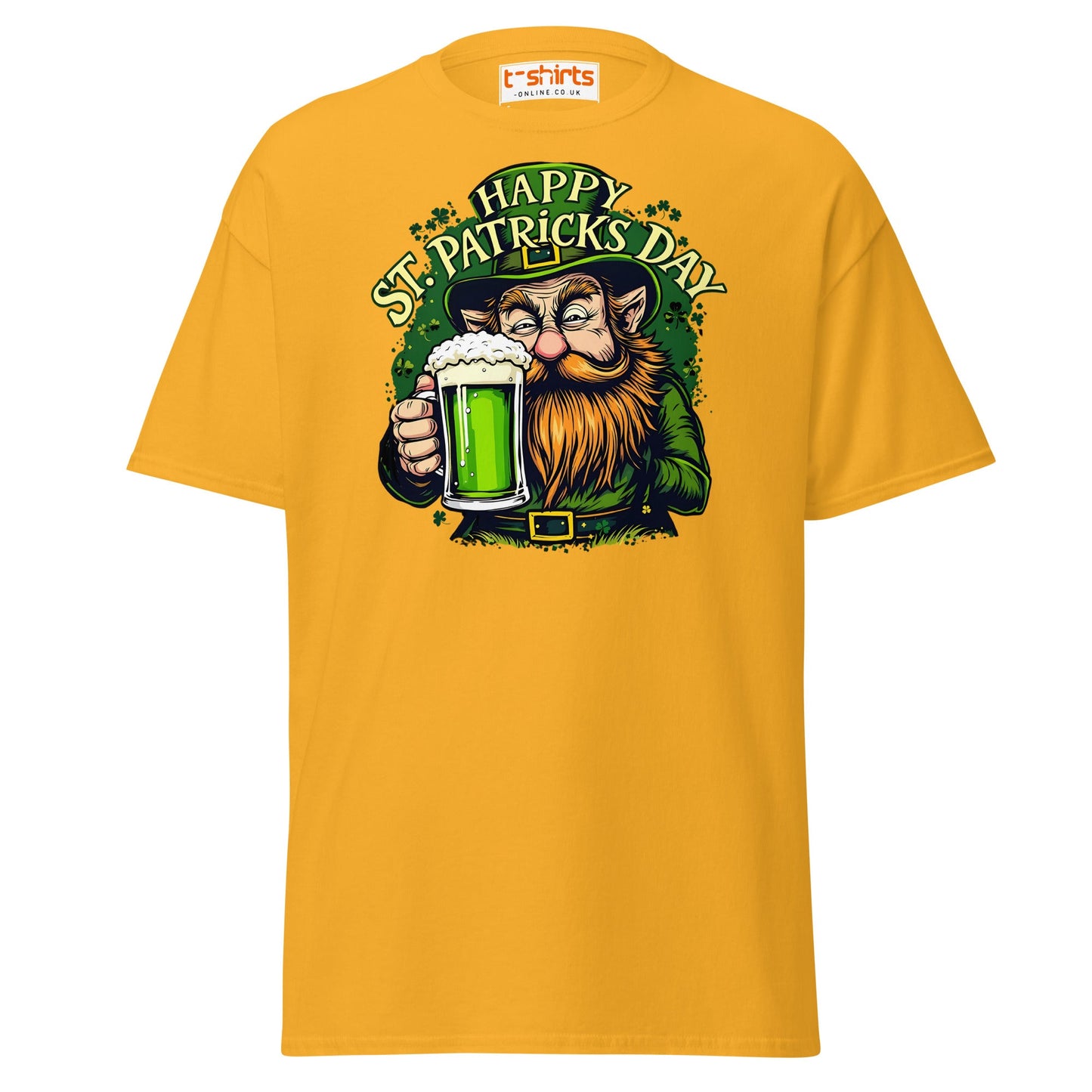 St. Patrick’s Day Leprechaun T-Shirt | Green Beer Tee - Gold - T-Shirts Online