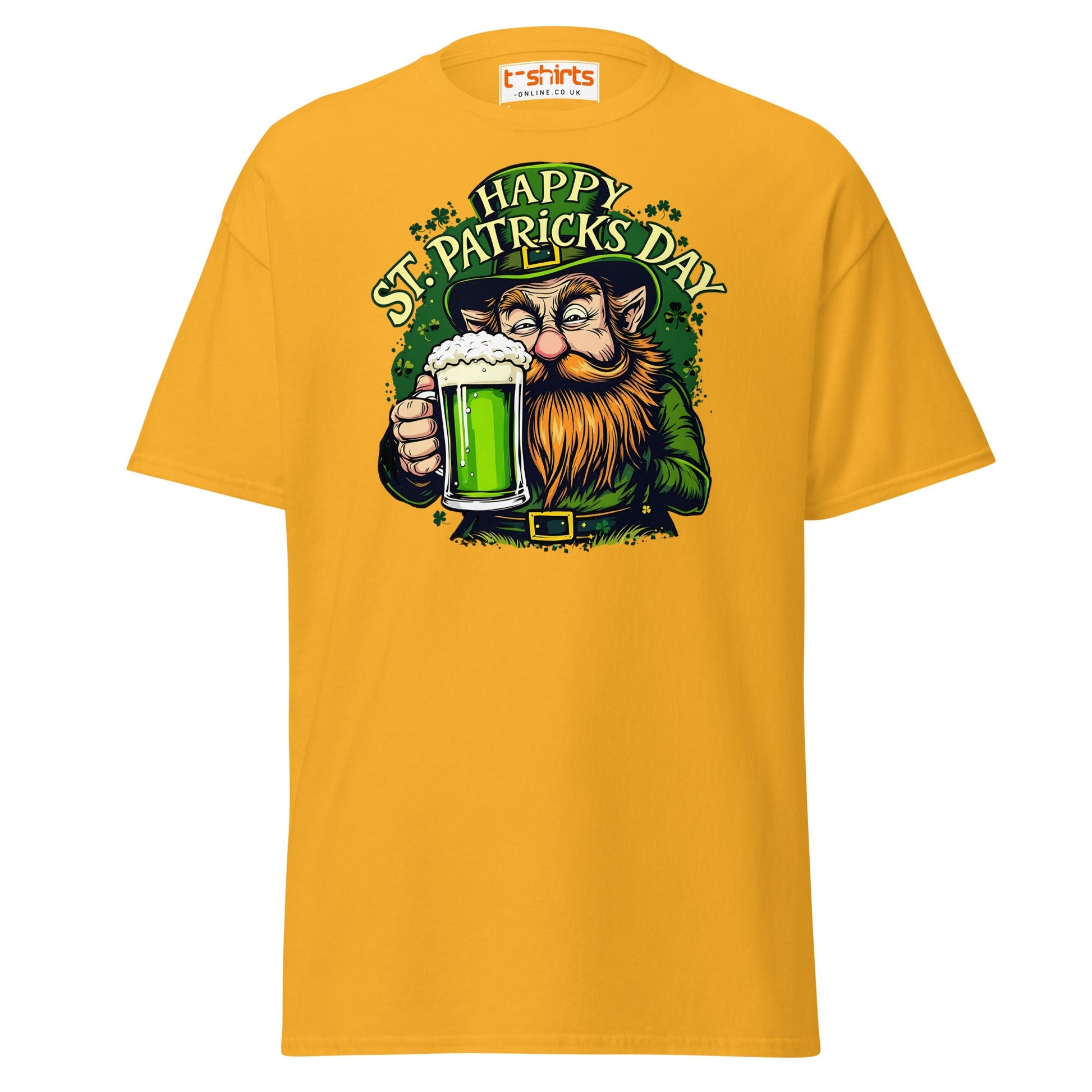 St. Patrick’s Day Leprechaun T-Shirt | Green Beer Tee - Gold - T-Shirts Online