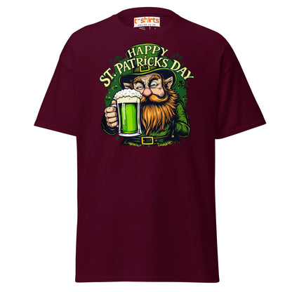 St. Patrick’s Day Leprechaun T-Shirt | Green Beer Tee - Maroon - T-Shirts Online