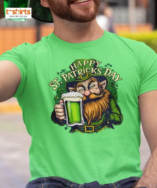 St. Patrick’s Day Leprechaun T-Shirt | Green Beer Tee - Maroon - T-Shirts Online
