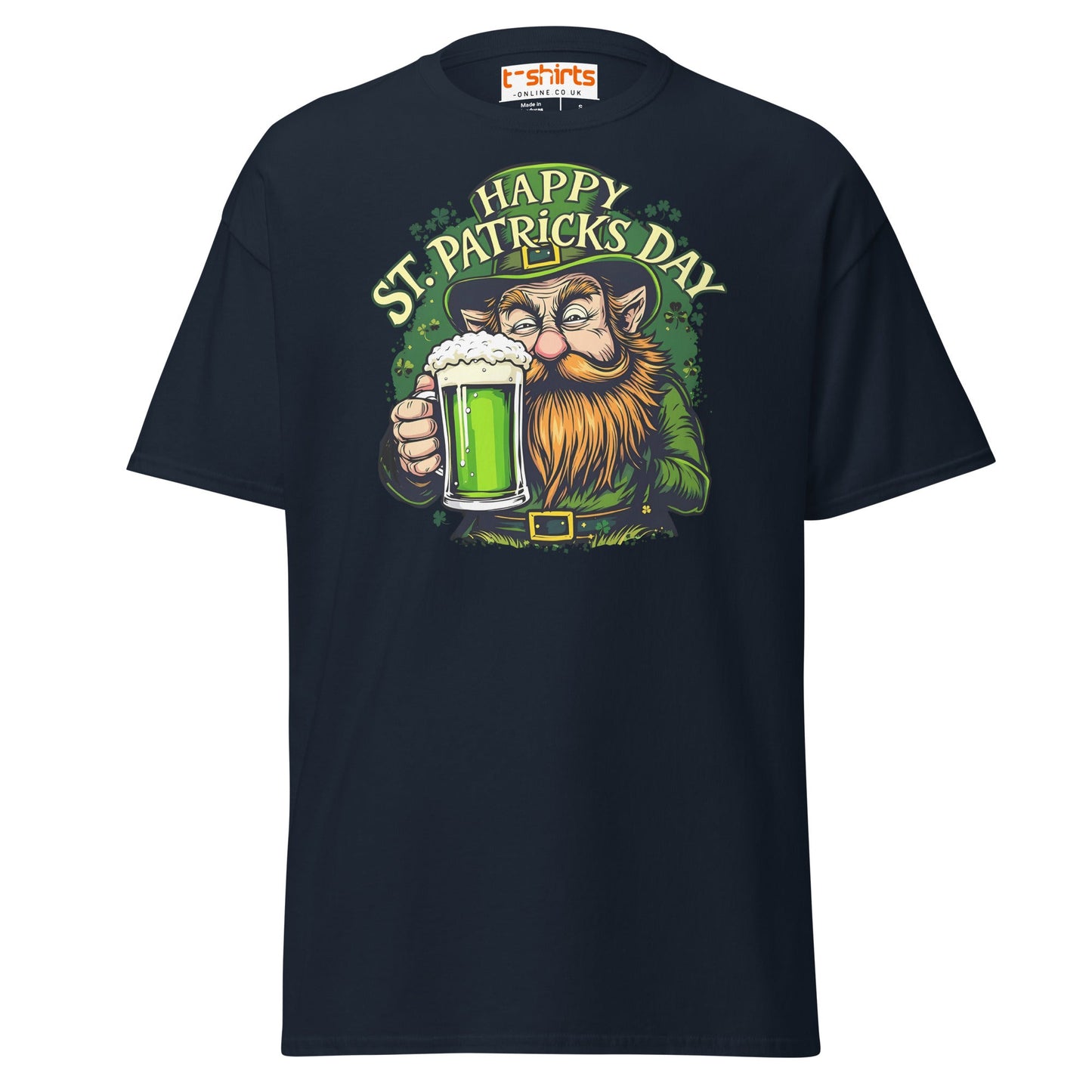 St. Patrick’s Day Leprechaun T-Shirt | Green Beer Tee - Navy - T-Shirts Online