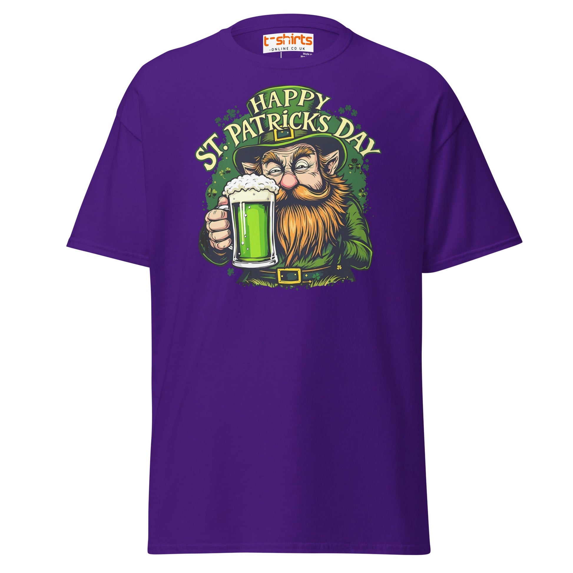 St. Patrick’s Day Leprechaun T-Shirt | Green Beer Tee - Purple - T-Shirts Online