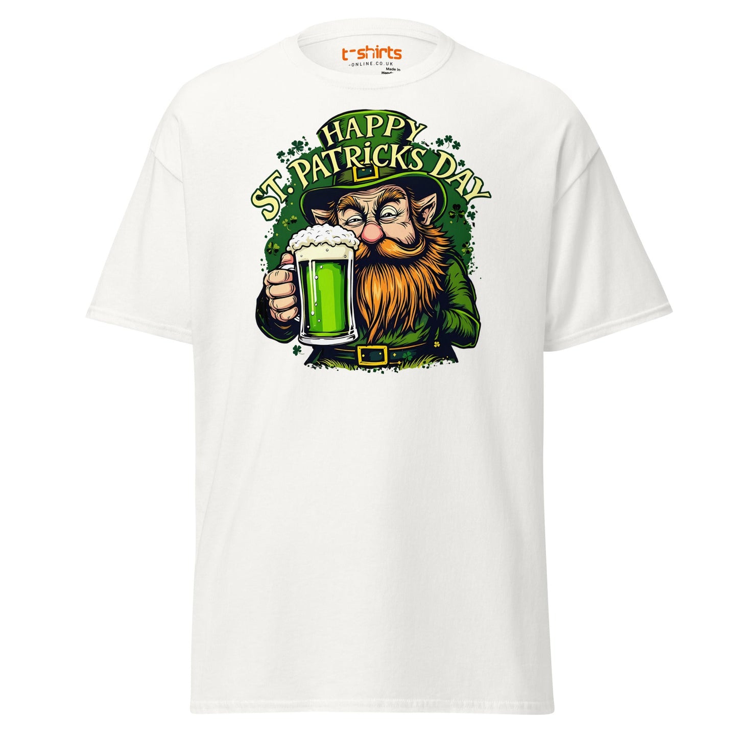 St. Patrick’s Day Leprechaun T-Shirt | Green Beer Tee - White - T-Shirts Online