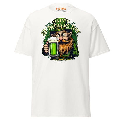 St. Patrick’s Day Leprechaun T-Shirt | Green Beer Tee - White - T-Shirts Online