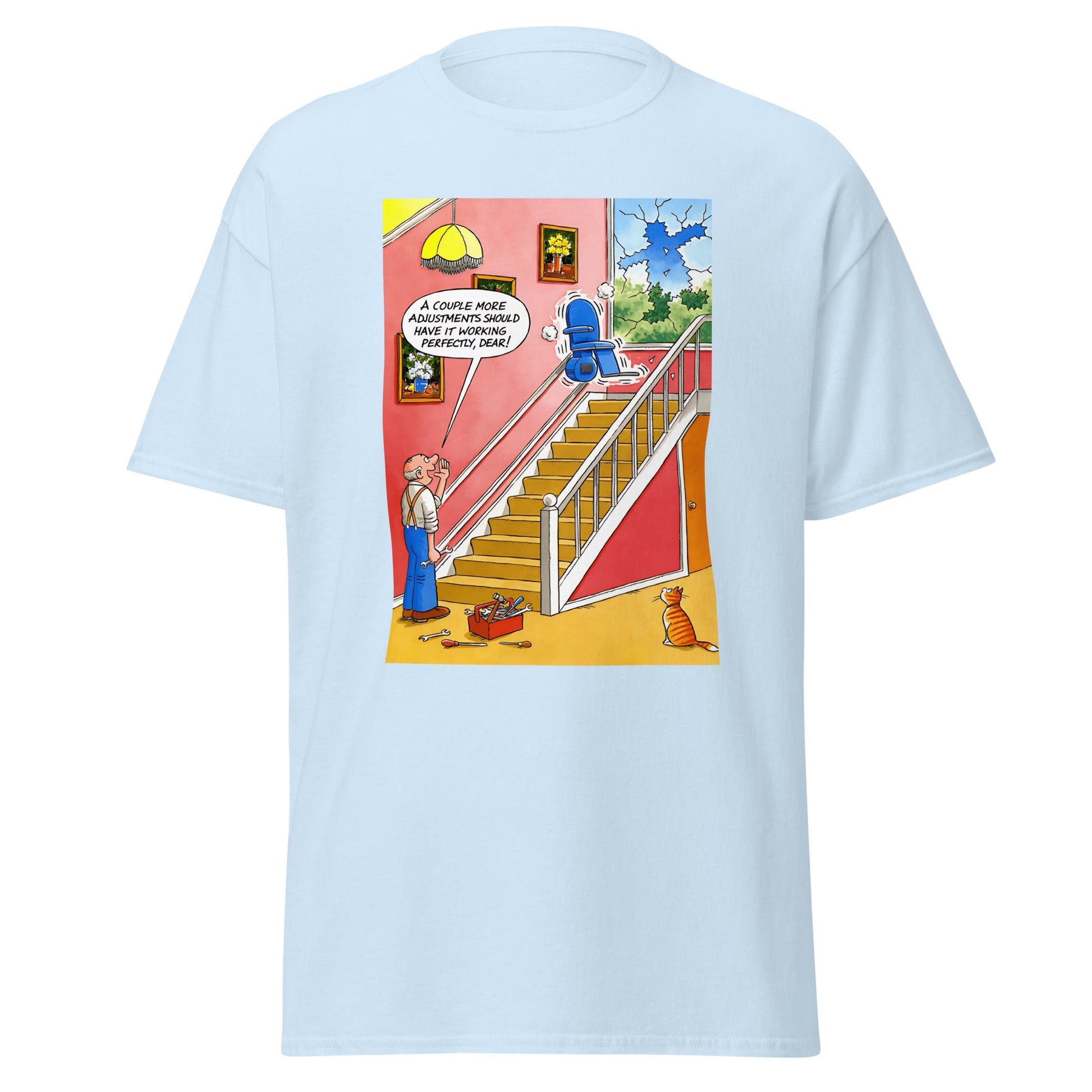 Stairlift | Meme T-Shirt - Light Blue - T-Shirts Online