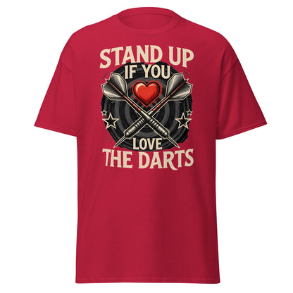 Stand Up If You Love The Darts T-Shirt - Vintage Fan Tee - Cardinal - T-Shirts Online