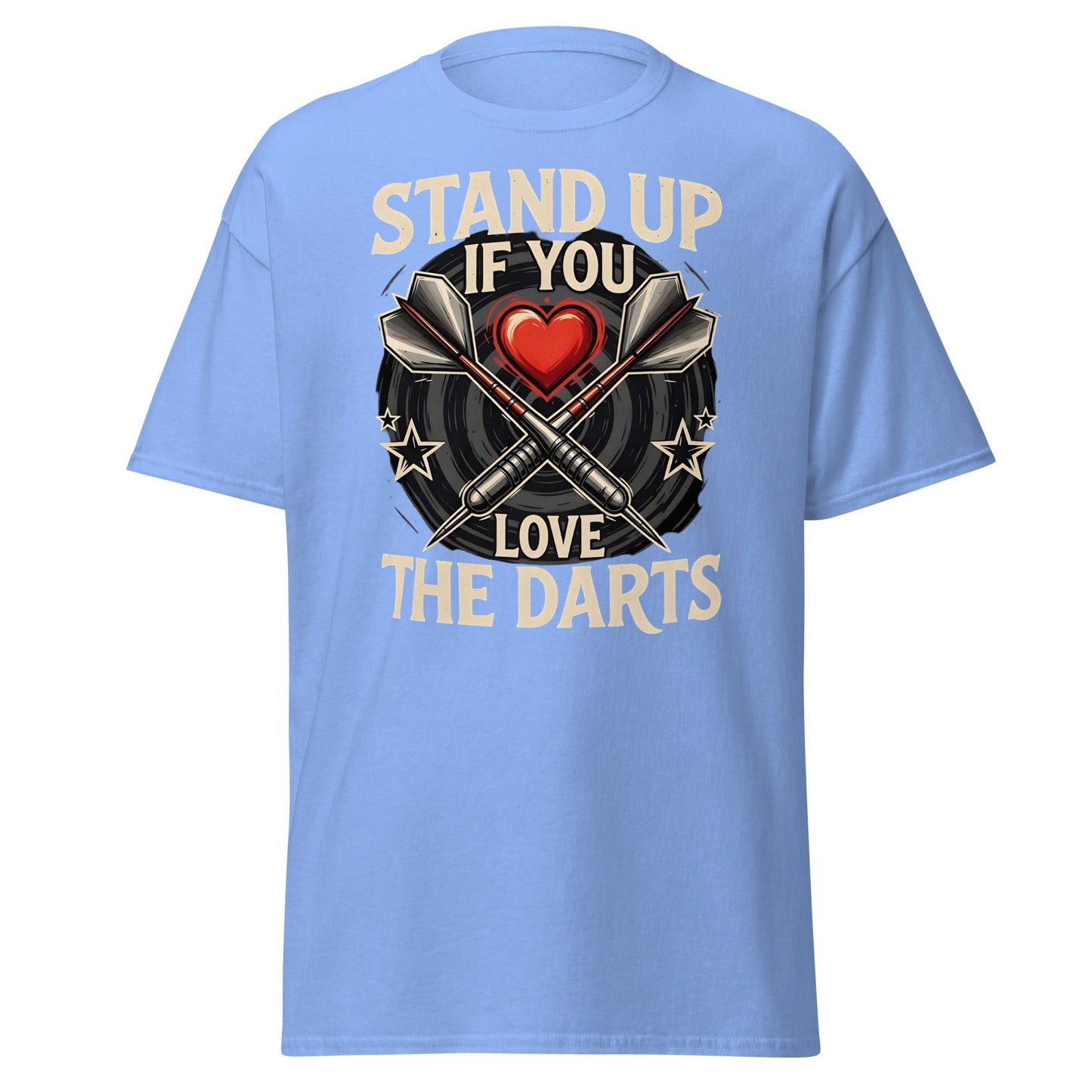 Stand Up If You Love The Darts T-Shirt - Vintage Fan Tee - Carolina Blue - T-Shirts Online
