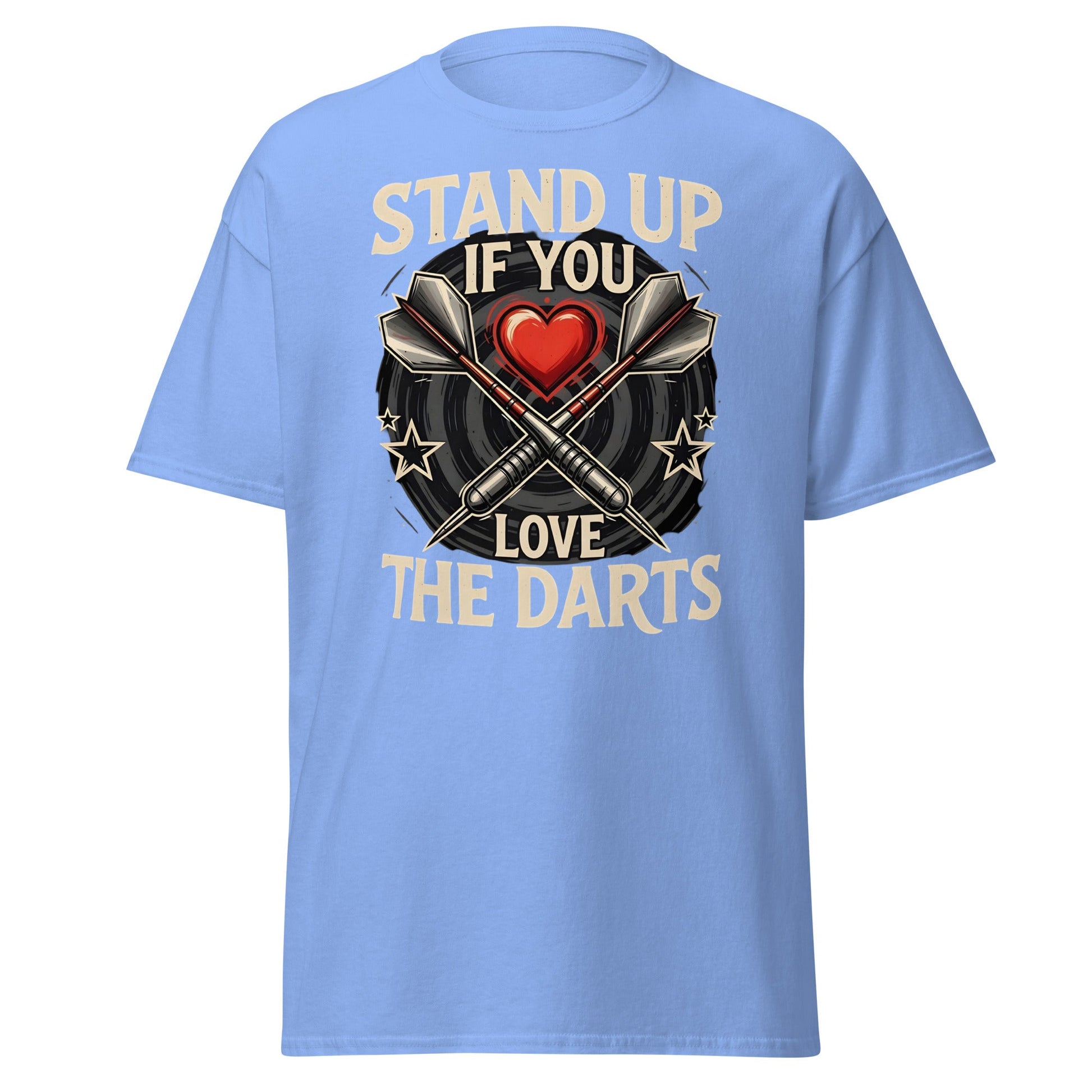 Stand Up If You Love The Darts T-Shirt - Vintage Fan Tee - Carolina Blue - T-Shirts Online