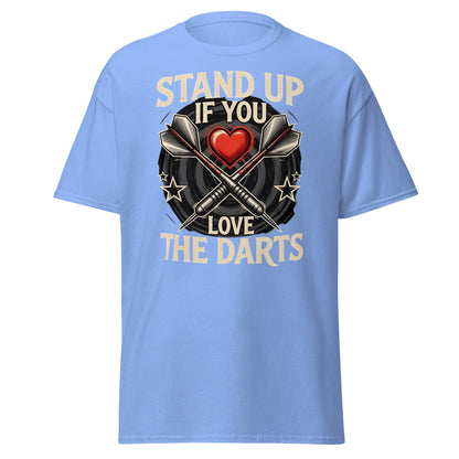 Stand Up If You Love The Darts T-Shirt - Vintage Fan Tee - Carolina Blue - T-Shirts Online