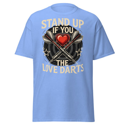 Stand Up If You Love The Darts T-Shirt - Vintage Fan Tee - Carolina Blue - T-Shirts Online