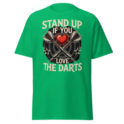 Stand Up If You Love The Darts T-Shirt - Vintage Fan Tee - Irish Green - T-Shirts Online
