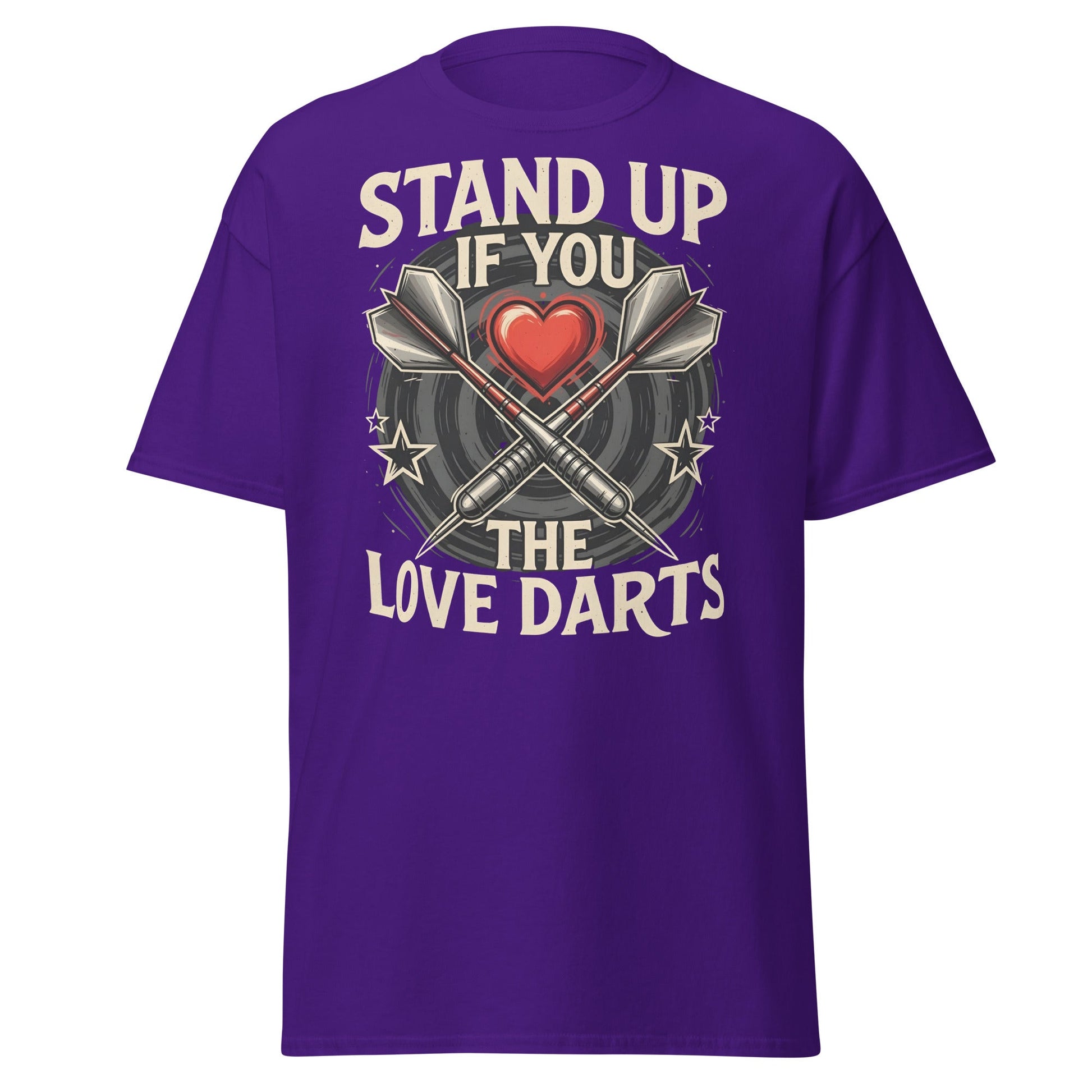 Stand Up If You Love The Darts T-Shirt - Vintage Fan Tee - Purple - T-Shirts Online