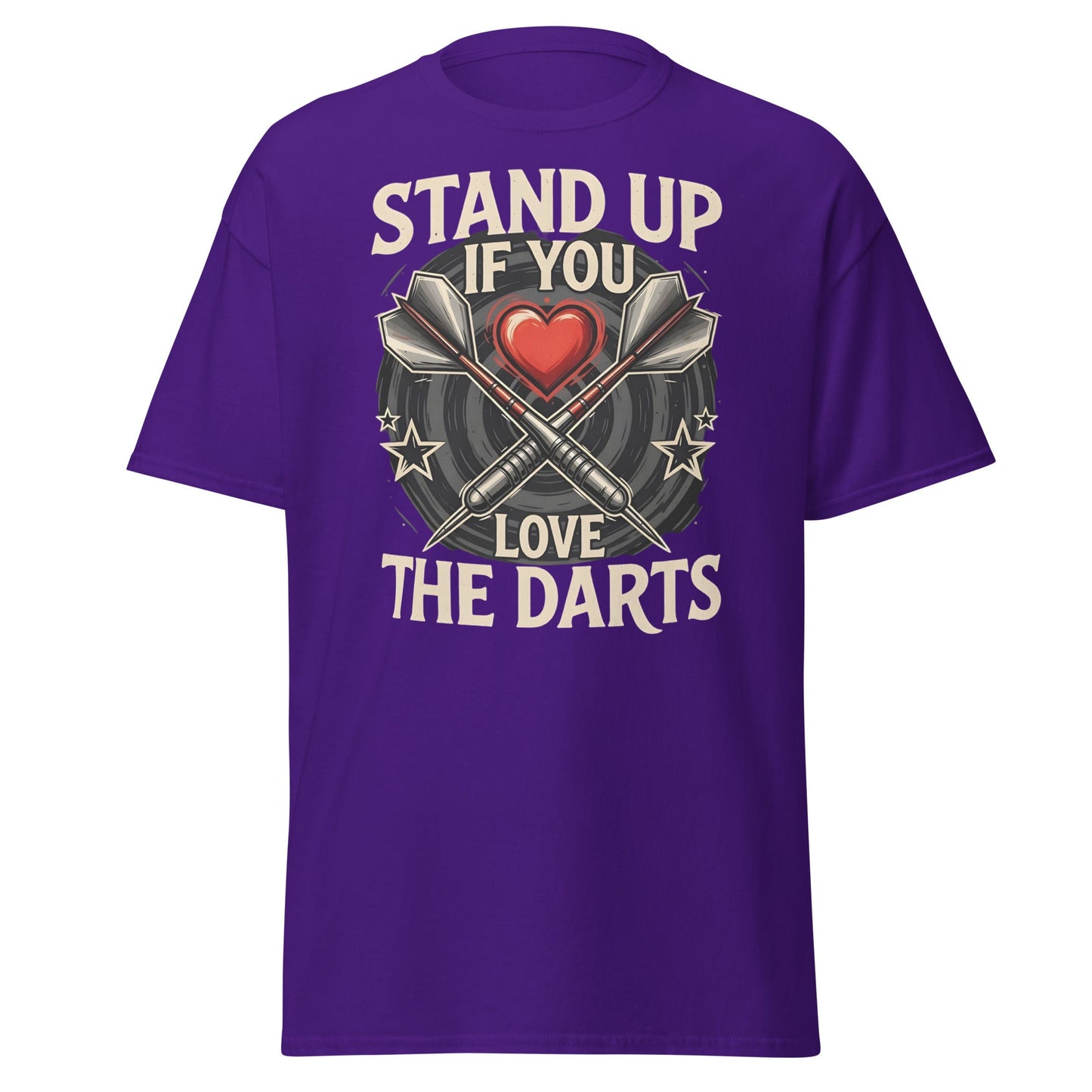 Stand Up If You Love The Darts T-Shirt - Vintage Fan Tee - Purple - T-Shirts Online