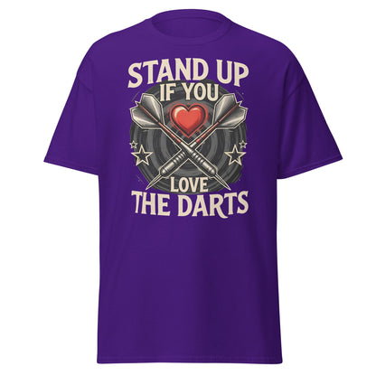 Stand Up If You Love The Darts T-Shirt - Vintage Fan Tee - Purple - T-Shirts Online