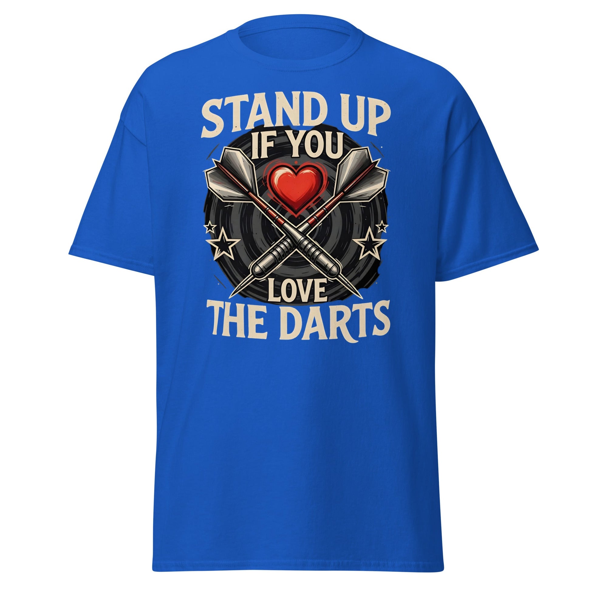 Stand Up If You Love The Darts T-Shirt - Vintage Fan Tee - Royal - T-Shirts Online