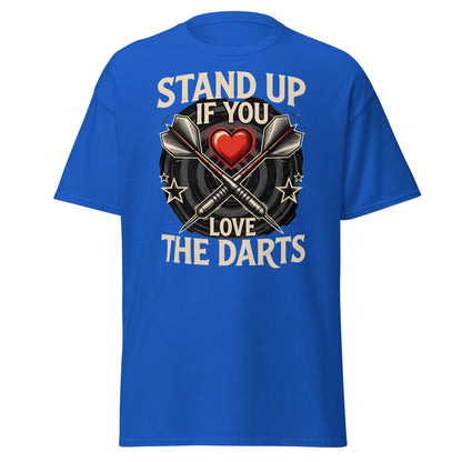 Stand Up If You Love The Darts T-Shirt - Vintage Fan Tee - Royal - T-Shirts Online