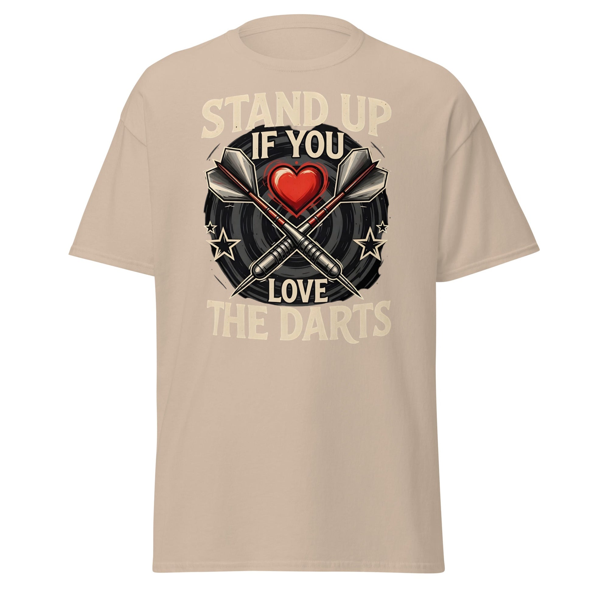 Stand Up If You Love The Darts T-Shirt - Vintage Fan Tee - Sand - T-Shirts Online
