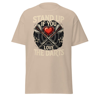 Stand Up If You Love The Darts T-Shirt - Vintage Fan Tee - Sand - T-Shirts Online
