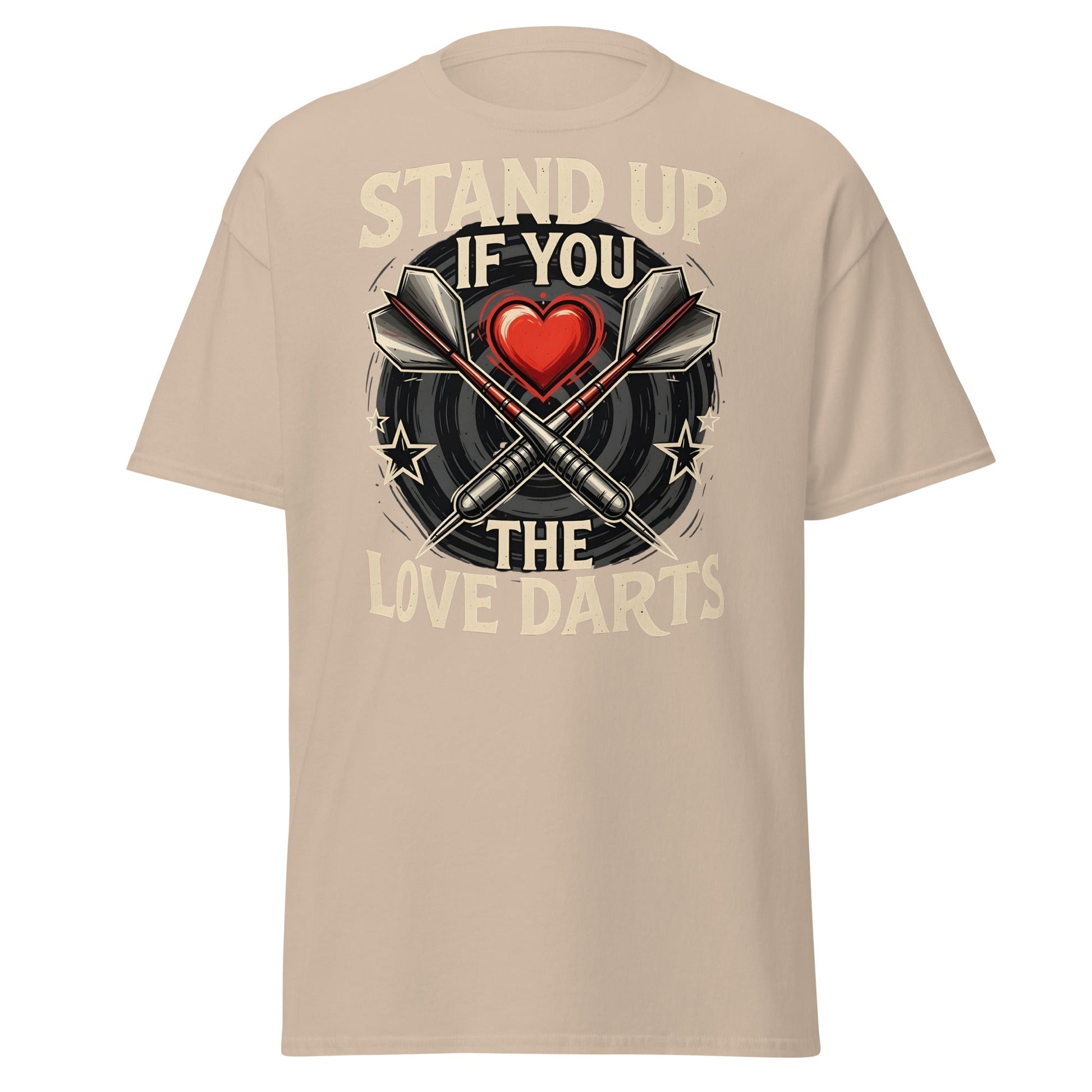 Stand Up If You Love The Darts T-Shirt - Vintage Fan Tee - Sand - T-Shirts Online