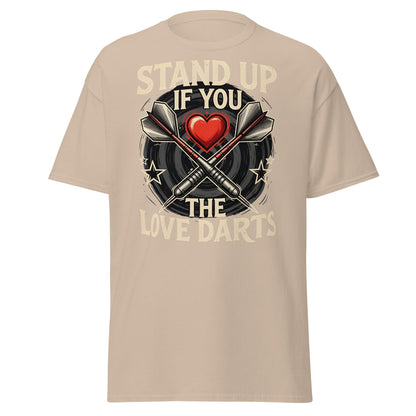 Stand Up If You Love The Darts T-Shirt - Vintage Fan Tee - Sand - T-Shirts Online