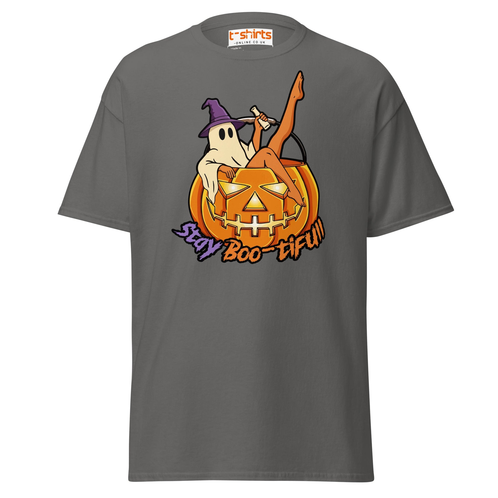 Stay Boo - tiful Halloween Ghost T-Shirt - Charcoal - T-Shirts Online