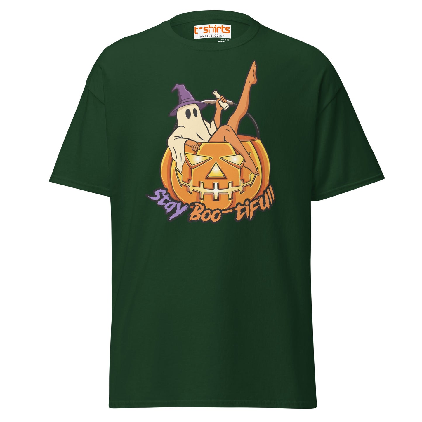 Stay Boo - tiful Halloween Ghost T-Shirt - Forest Green - T-Shirts Online