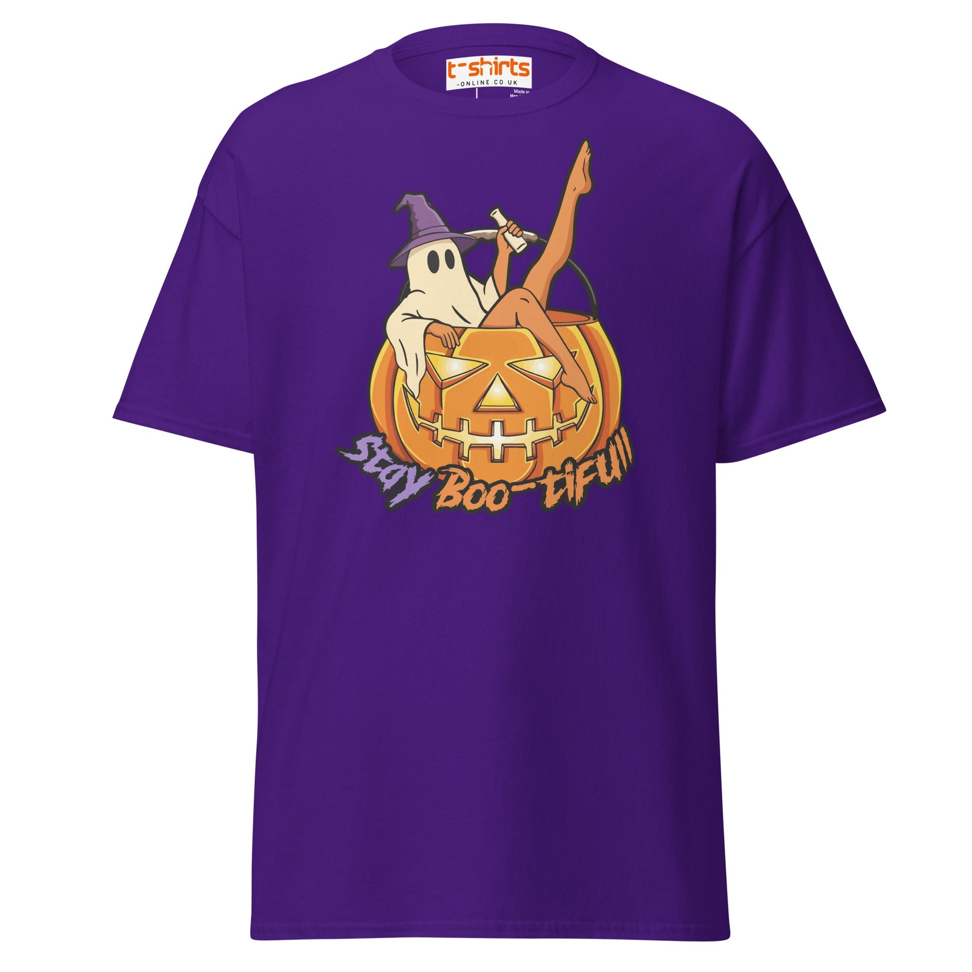 Stay Boo - tiful Halloween Ghost T-Shirt - Purple - T-Shirts Online