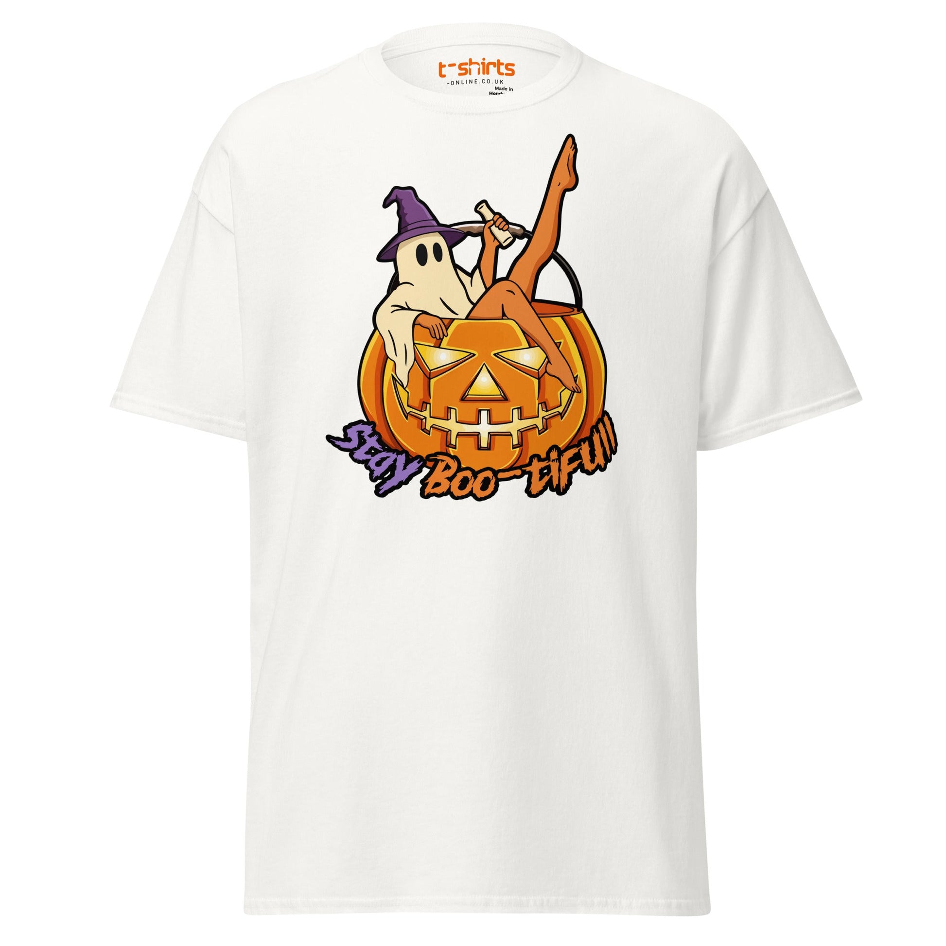 Stay Boo - tiful Halloween Ghost T-Shirt - White - T-Shirts Online