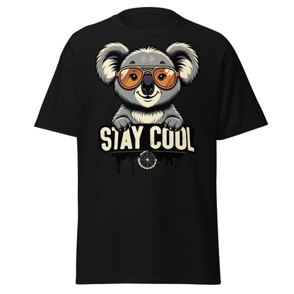 Stay Cool Koala T-Shirt - Funny Sunglasses Koala Graphic Tee - Black - T-Shirts Online