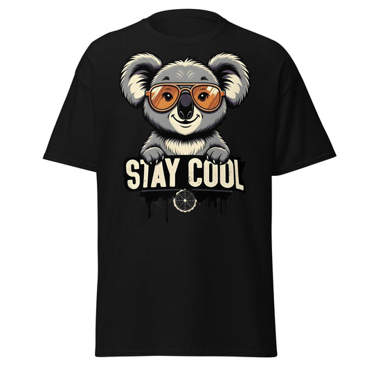 Stay Cool Koala T-Shirt - Funny Sunglasses Koala Graphic Tee - Black - T-Shirts Online
