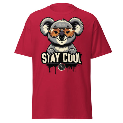 Stay Cool Koala T-Shirt - Funny Sunglasses Koala Graphic Tee - Cardinal - T-Shirts Online