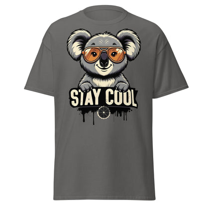 Stay Cool Koala T-Shirt - Funny Sunglasses Koala Graphic Tee - Charcoal - T-Shirts Online