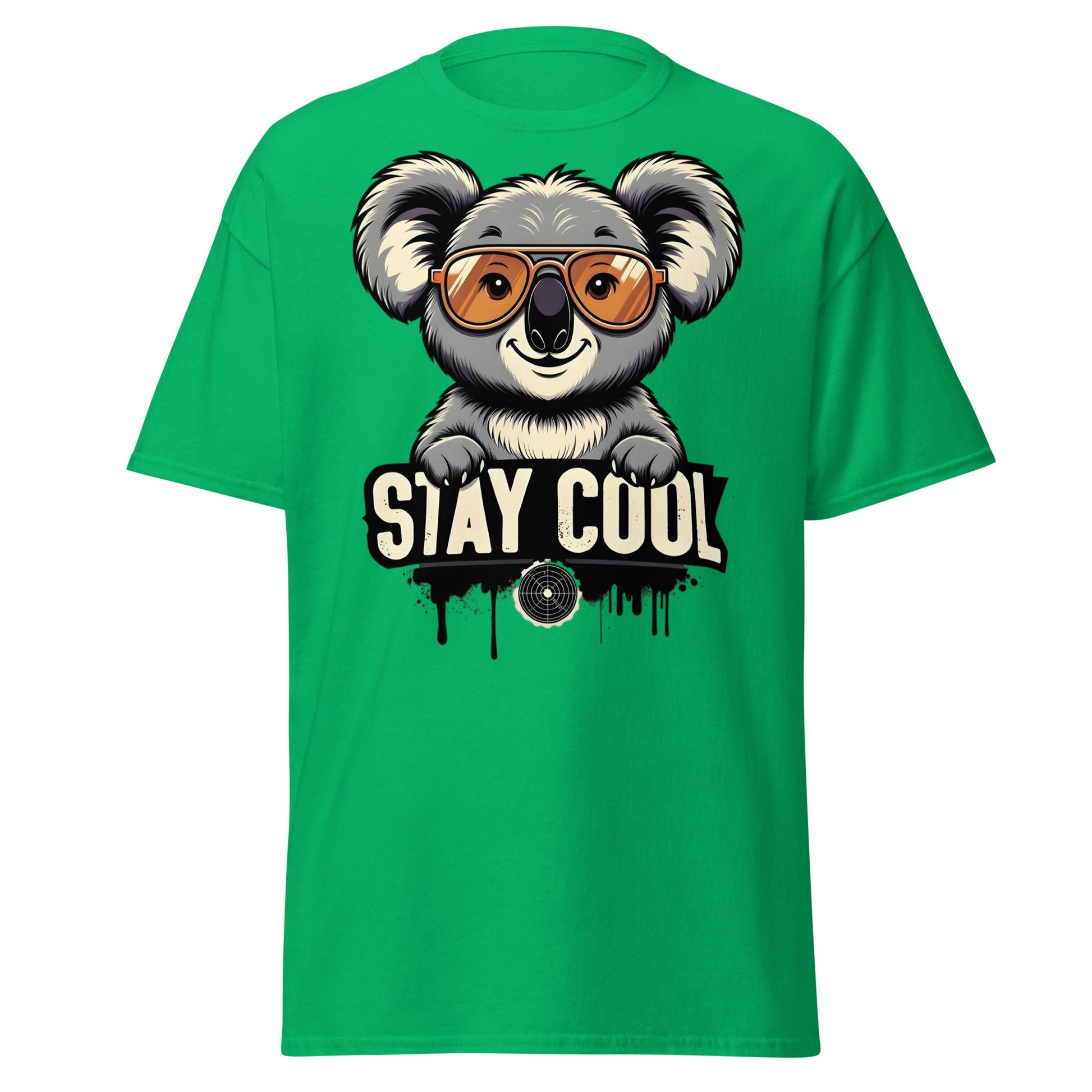 Stay Cool Koala T-Shirt - Funny Sunglasses Koala Graphic Tee - Irish Green - T-Shirts Online