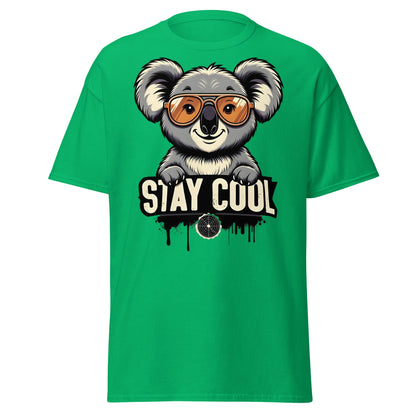 Stay Cool Koala T-Shirt - Funny Sunglasses Koala Graphic Tee - Irish Green - T-Shirts Online