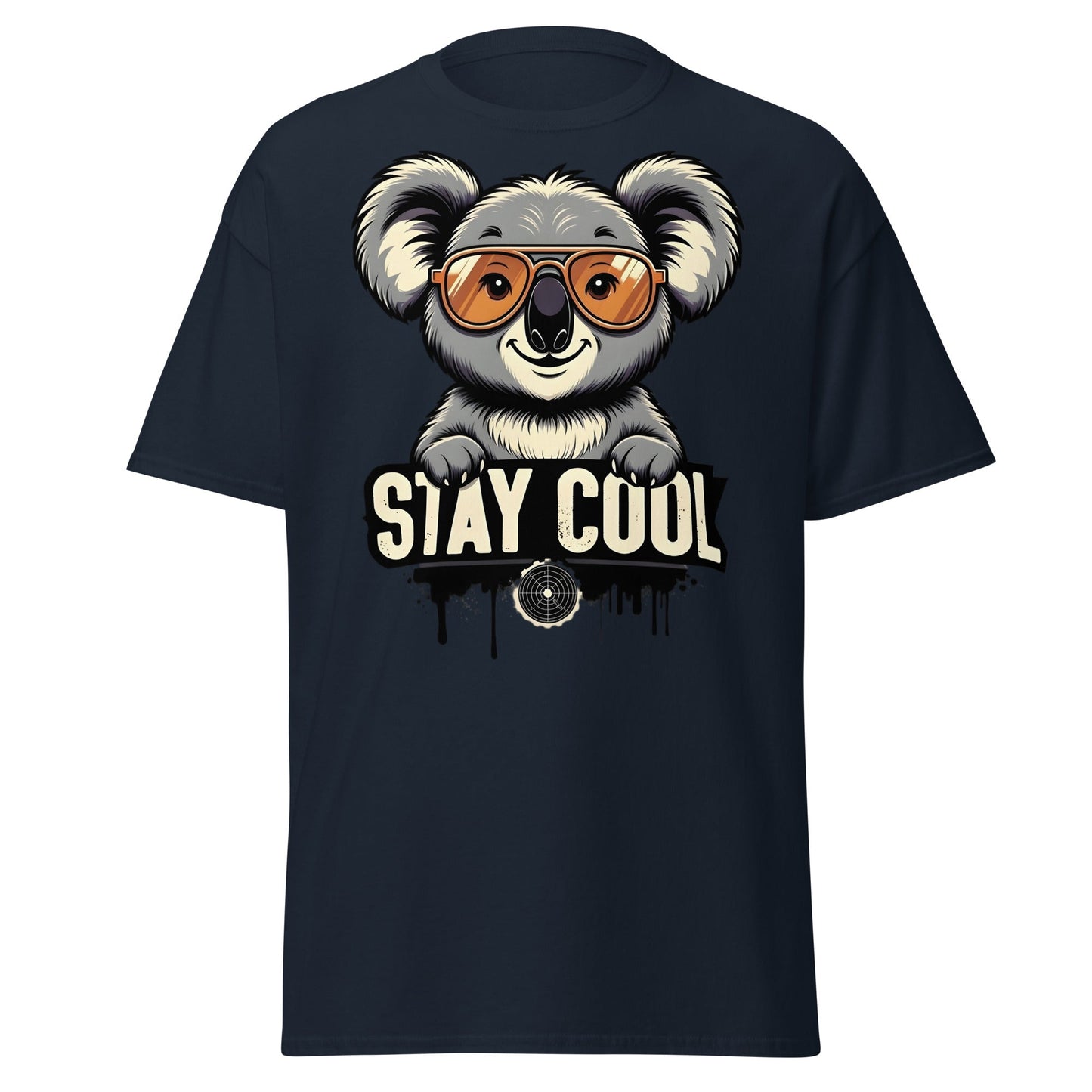 Stay Cool Koala T-Shirt - Funny Sunglasses Koala Graphic Tee - Navy - T-Shirts Online